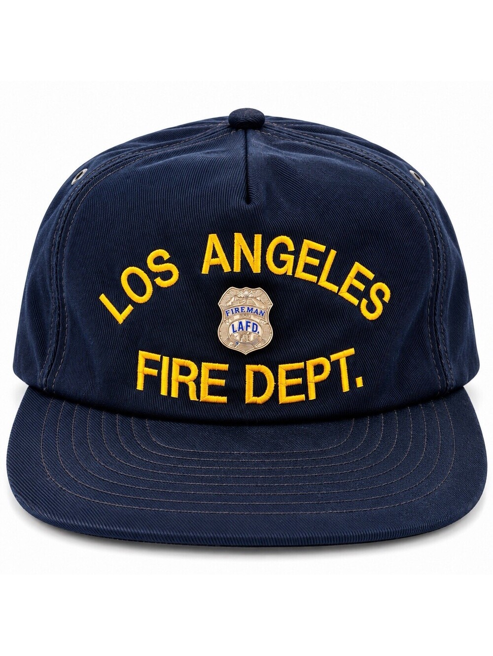 Vintage 70s 80s LAFD Los Angeles Fire Department Fireman Snapback Hat Badge Pin
